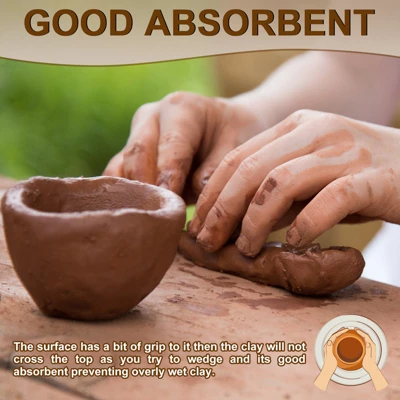 Unique Bargains Portable Built-in Handle Good Absorbent Wedging Board For Pottery 5 Pcs - Image 3