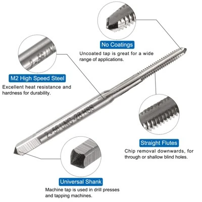 Unique Bargains 6542 High Speed Steel M2 Screw Metric Straight Flute Thread Tap And Twist Drill Set - Image 2