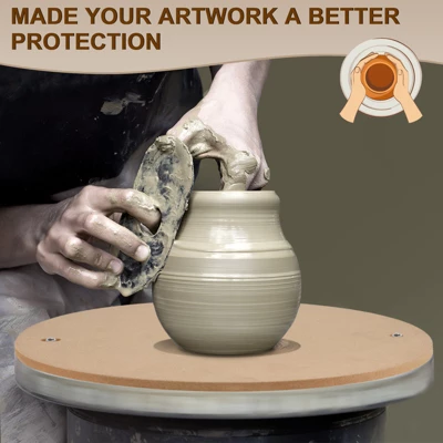 Unique Bargains Round Pre Pin Holes Apart With 304 Stainless Steel Pin Wood Pottery Wheel Bat - Image 3