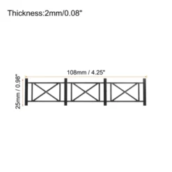 Unique Bargains Dollhouse Home DIY Miniature Garden Ornament Decorative Picket Fence 2 Pcs