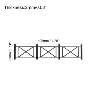 Unique Bargains Dollhouse Home DIY Miniature Garden Ornament Decorative Picket Fence 2 Pcs