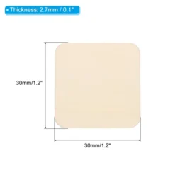 Unique Bargains Unfinished Craft Round Corner Square Wood Pieces 80 Pcs