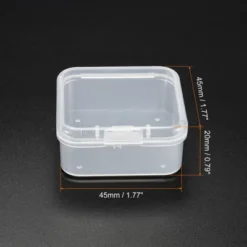 Unique Bargains Square Clear Storage Container With Hinged Lid For Beads Craft