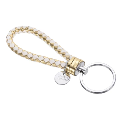 Unique Bargains Braided PU Leather Wallet Keychain With Stainless Steel Key Ring - Image 7