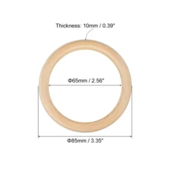 Unique Bargains DIY Crafting Natural Smooth Unfinished Wood Rings 16 Pcs