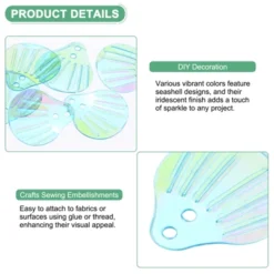 Unique Bargains Seashell Loose Shiny Durable Sequin Embellishments