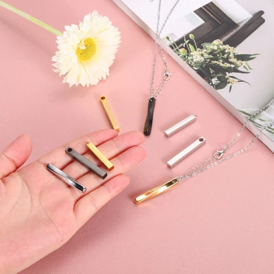 Unique Bargains DIY Jewelry Making Column Rectangle Pendants With Hole 1.6" 5 Pcs - Image 2