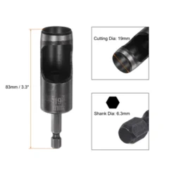 Unique Bargains Leather Craft Tool Carbon Steel Hex Shank Hand Hole Punch For Drill