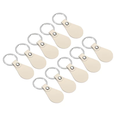 Unique Bargains PU Leather Keychain Fobs Kit With Key Rings For DIY Crafts 10 Pcs - Image 10