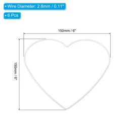 Unique Bargains Metal DIY Decoration Craft Kits Heart Dream Catcher Rings 6 Pcs