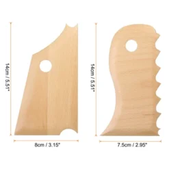 Unique Bargains Wood Smooth Pottery Ribs Trimming Tools For Carving Ceramics Clay 2 Pcs