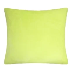 Unique Bargains Viscose Velvet Comfortable And Soft Decorative Throw Pillow Cover Square Chartreuse