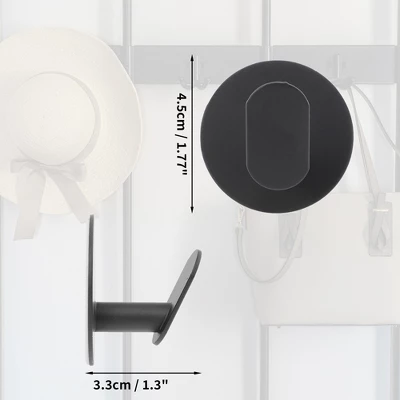 Unique Bargains Round Adhesive Hooks Black 2 Pcs - Image 2