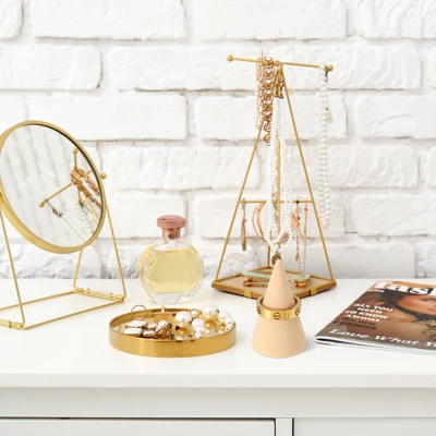 Unique Bargains DIY Art Craft Wood Display Organizing Cone Ring Holder 8 Pcs - Image 3