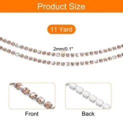 Unique Bargains Shiny Crystal Rhinestone Close Chain Trim For Sewing Jewelry Making