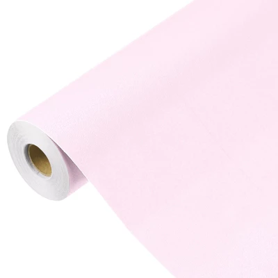 Unique Bargains Wallpaper, Peel And Stick Wallpaper Contact Paper Solid Color Vinyl Self-Adhesive Wall Paper Decorative Pale Pink 590" X 15.7" - Image 6