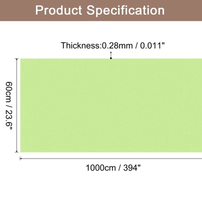 Unique Bargains Wallpaper, Peel And Stick Wallpaper Contact Paper Solid Color Vinyl Self-Adhesive Wall Paper Decorative Green 394"x23.6"