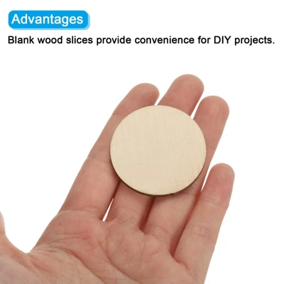 Unique Bargains DIY Natural Rustic Round Wood Slices 100 Pcs - Image 3