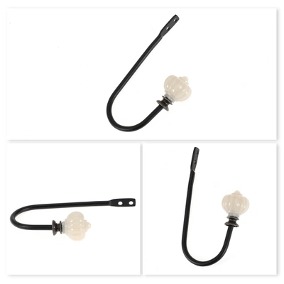 Unique Bargains Vintage Clothes Hooks 4.69"x2.56"x1.02" Black 4 Pcs - Image 2