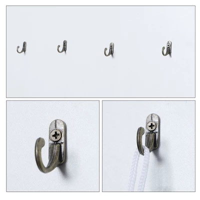 Unique Bargains DIY Bag Bathroom Robe Metal Hooks Bronze Tone 5 Pcs