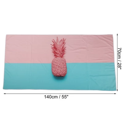 Unique Bargains Soft Absorbent Beach Towel Pineapple Pattern Classic Design Pink 55"x28" For Beach 1 Pcs - Image 3