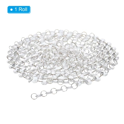 Unique Bargains Acrylic Octagon Chandelier Bead Chains For Craft Wedding Decor 16.4 Ft Transparent 1 Pc - Image 2