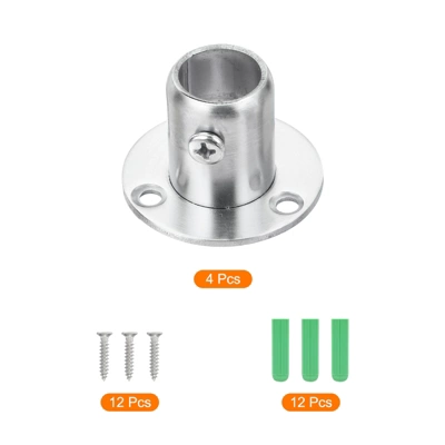 Unique Bargains Flange Closet End Supports Diameter Rod Bracket 4 Pcs - Image 2