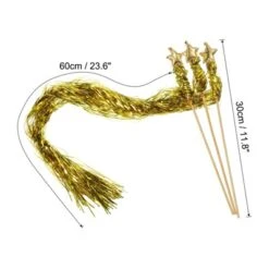 Unique Bargains Bell Ornament Wedding Party Shiny Streamer Fairy Wands 24 Pcs