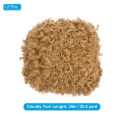 Unique Bargains Sweater Scarf Hat Bear Knit Faux Fur Chunky Soft Latch Hook Yarn 2 Skeins 33yds