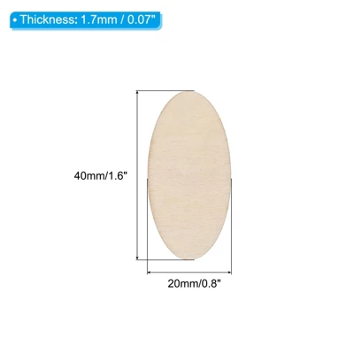 Unique Bargains DIY Craft Home Decoration Unfinished Blank Wood Pieces 60 Pcs