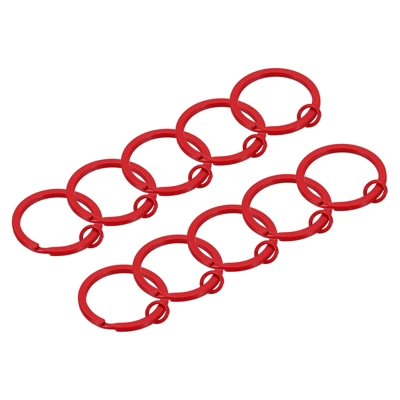 Unique Bargains Round Flat Metal Rust-proof Split Keychain Rings With Open Jump Ring 10 Pcs - Image 6