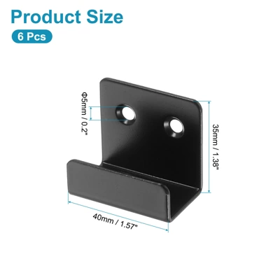 Unique Bargains Stainless Steel Mirrors Picture Frame Display Wall Mounting Support Brackets 6 Pcs