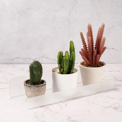 Unique Bargains Acrylic Clear Floating Wall Mounted Shelf For Bathroom Kitchen - Image 3