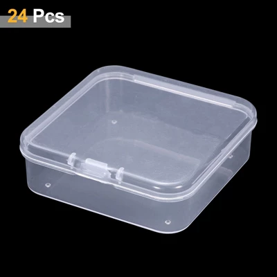 Unique Bargains Plastic Portable Beads Craft Hardware Jewelry Storage Boxes Clear 24 Pcs - Image 2
