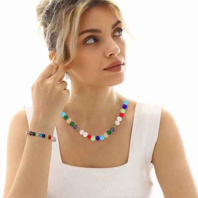 Unique Bargains 8mm Glass Beads For Bracelets For Making Bracelet Making DIY Crafts Assorted Color 300 Pcs - Image 4