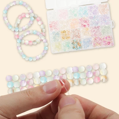 Unique Bargains Glass Beads For Bracelets 8mm Assorted Colors For Making Bracelet Making And DIY Crafts 480Pcs - Image 3