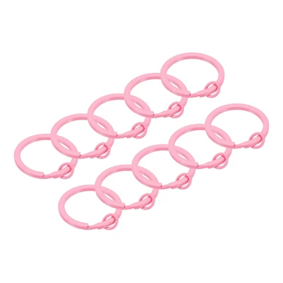 Unique Bargains Round Flat Metal Rust-proof Split Keychain Rings With Open Jump Ring 10 Pcs - Image 5