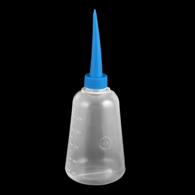 Unique Bargains Home Office Plastic Liquid Glue Applicator Empty Bottle Clear White Blue 250ml