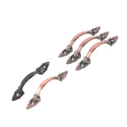 Unique Bargains Retro Style Furniture Kitchen Drawer Door Cabinet Pulls 4.6" X 0.7" X 0.9" Copper Tone 5 Pcs
