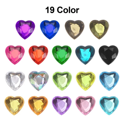 Unique Bargains Acrylic Flat Back Heart Face Painting Jewelry Rhinestone 60 Pcs - Image 3