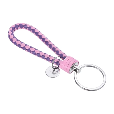 Unique Bargains Braided PU Leather Wallet Keychain With Stainless Steel Key Ring - Image 8