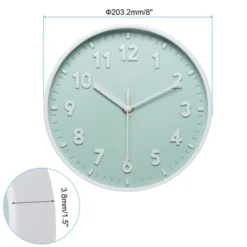 Unique Bargains Battery Operated Silent Non-Ticking 3D Number Quartz Wall Clock 8"