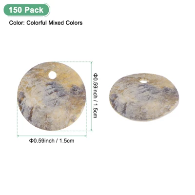 Unique Bargains Jewelry Making Natural Color DIY Shell Loose Beads 15 Mm Colorful Mixed Colors 150 Pcs - Image 2