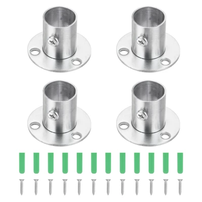 Unique Bargains Flange Closet End Supports Diameter Rod Bracket 4 Pcs - Image 5