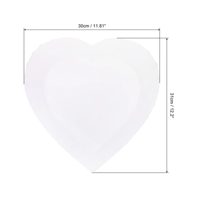 Unique Bargains Heart-Shaped Painting Canvas Panels 4 Pcs White