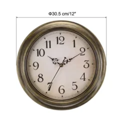 Unique Bargains Decorative Silent Non-Ticking Retro Country Wall Clock 12 Inch
