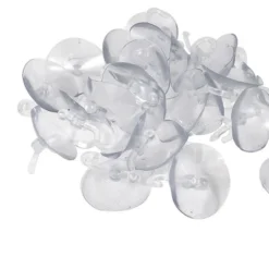 Unique Bargains Home Kitchen Bath Wall Suction Cup Hook Clear Blue 25 Pcs