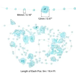 Unique Bargains Wedding Christmas DIY Rose Pearl String Beads Garland