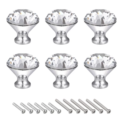 Unique Bargains DIY Furniture Cabinet Zinc Alloy Crystal Pull Knob 6 Pcs - Image 3