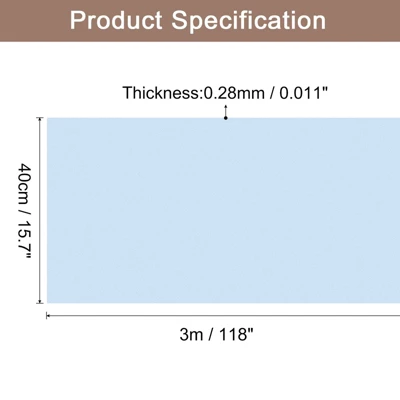 Unique Bargains Wallpaper, Peel And Stick Wallpaper Contact Paper Solid Color Vinyl Self-Adhesive Wall Paper Decorative Sky Blue 118" X 15.7"